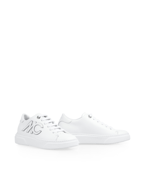 Marc Cain Women's White Cup Sole Sneakers In Calfskin Leather, 6 (G4)