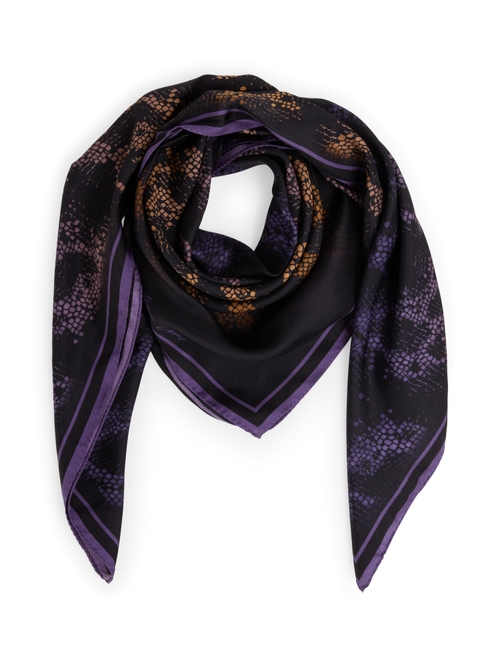 Marc Cain Women's Black Silk Scarf With Snake Print, 8 (N1)