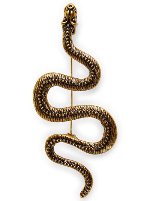 Marc Cain Women's Yellow Snake Brooch In Gold Look, 8 (N1)