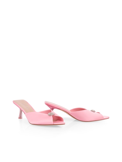 Marc Cain Women's Red Satin Mules With Crystals, 4 (G2)