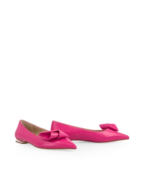 Marc Cain Women's Red Leather Flat Ballerinas With Calla Lily, 5 (G3)