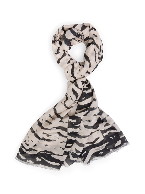 Marc Cain Women's White Scarf With Print, 8 (N1)