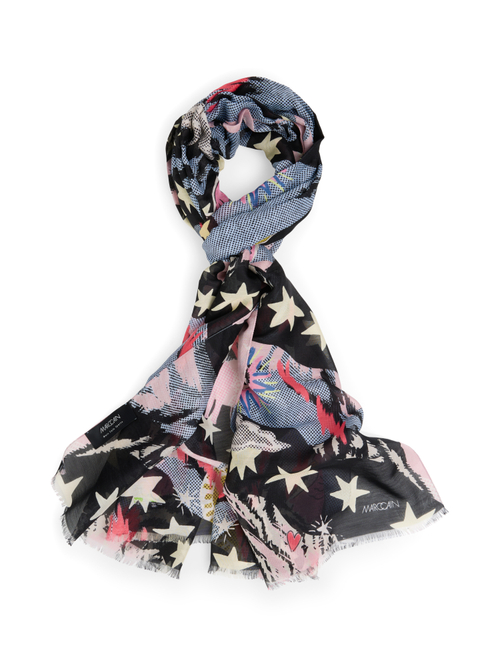 Marc Cain Women's Black Scarf With Print, 8 (N1)