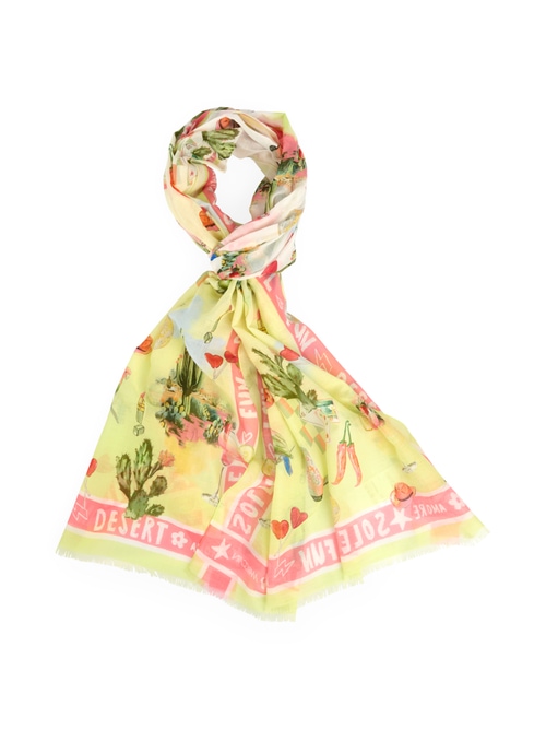 Marc Cain Women's Yellow Cotton And Silk Scarf, 8 (N1)