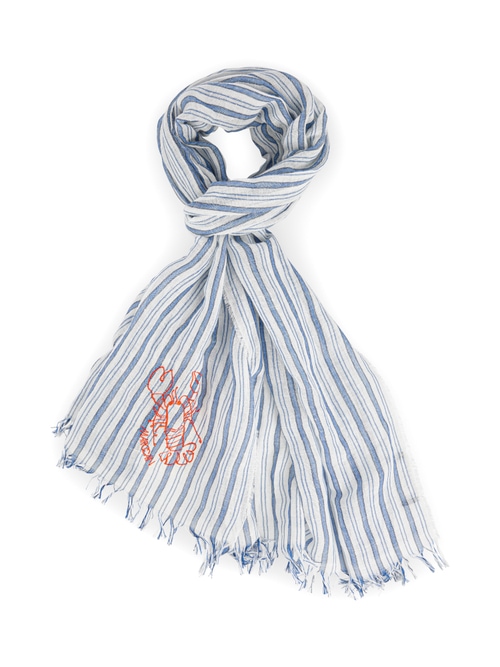 Marc Cain Women's Blue Striped Scarf, 8 (N1)