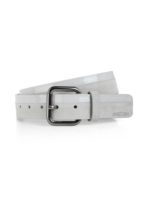 Marc Cain Women's Grey Leather Belt In Material Mix, 16 (N5)
