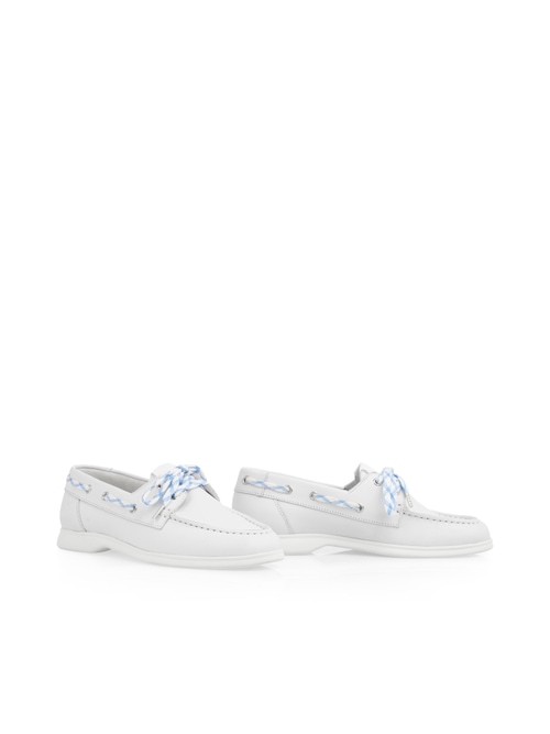 Marc Cain Women's White Leather Loafers, 5 (G3)