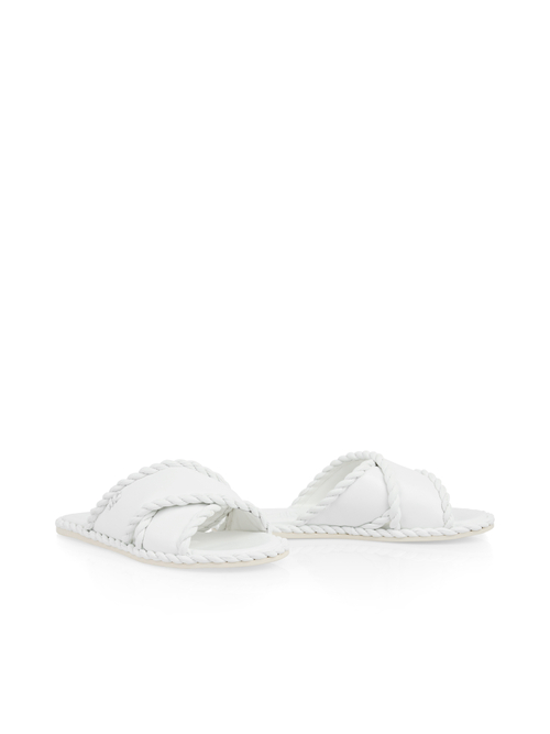 Marc Cain Women's White Flat Mules With Cord Detail, 5 (G3)