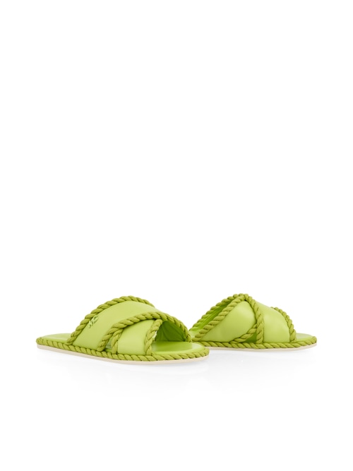 Marc Cain Women's Yellow Flat Mules With Cord Detail, 4 (G2)