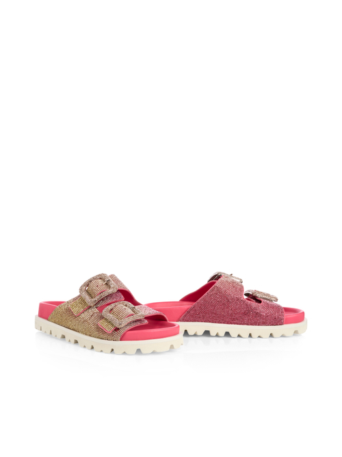 Marc Cain Women's Red Strappy Mules With Hotfix Stones, 5 (G3)