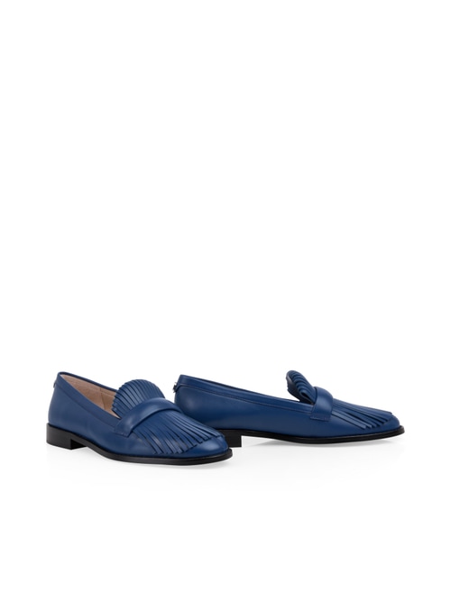 Marc Cain Women's Blue Leather Loafers, 8 (G6)