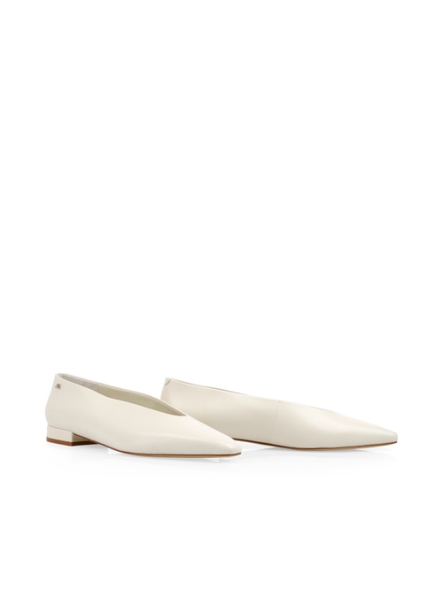 Marc Cain Women's White Leather Ballerina Flats, 8 (G6)