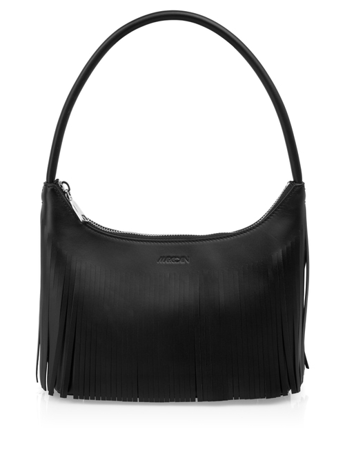 Marc Cain Shoulder bag with fringes, black, 34 (N1)