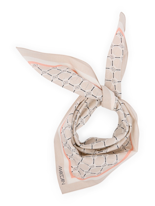 Marc Cain Women's White Silk-Cotton Blend Printed Scarf, 8 (N1)