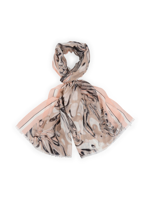 Marc Cain Women's White Printed Cotton-Silk Scarf, 8 (N1)