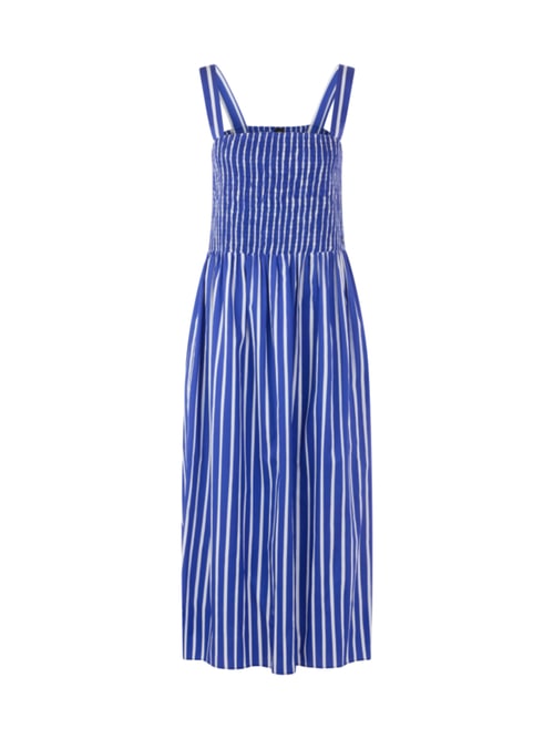 Marc Cain Maxi dress with smocked top, violet, 46 (N7)