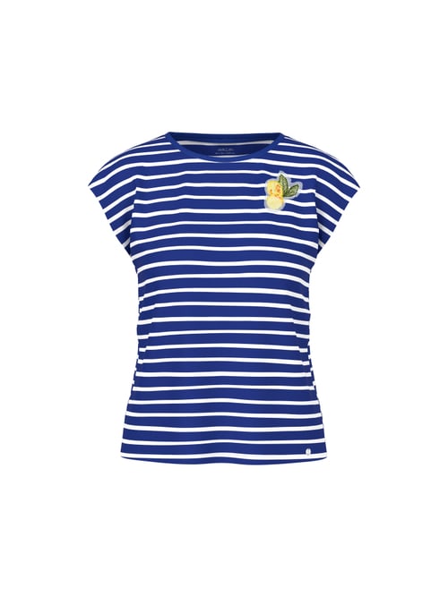 Marc Cain Women's Violet Striped Shirt With Lemon Appliqué, 8 (N1)
