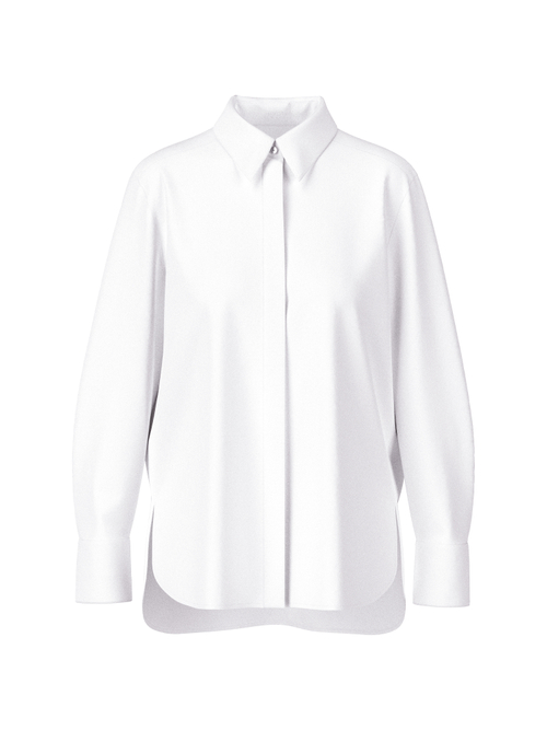 Marc Cain Women's White Plain And With Glitter - Blouse In Shirt Style, 8 (N1)