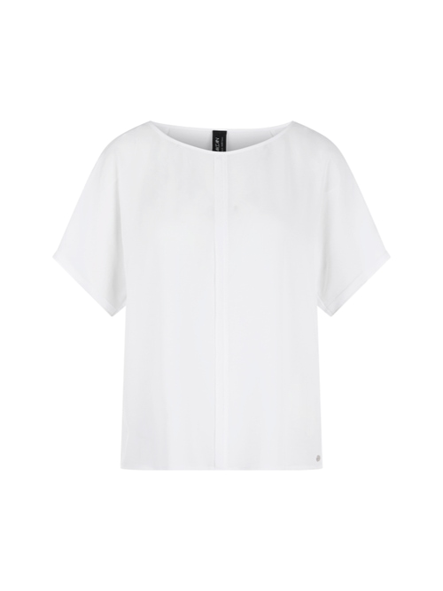 Marc Cain Women's White Loose-Fitting Flowing Material Blouse, 18 (N6)