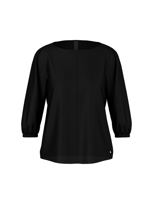 Marc Cain Women's Black Feminine Blouse In Pure Silk, 10 (N2)