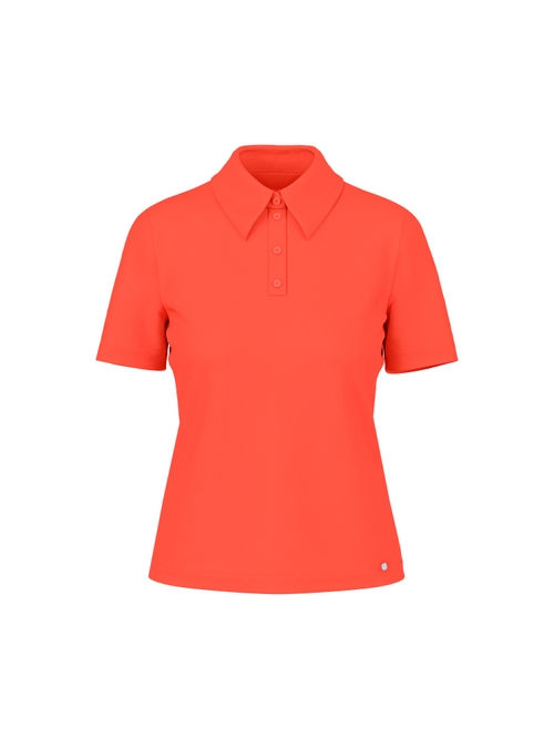 Marc Cain Women's Red Polo Shirt In Cotton Stretch, 10 (N2)