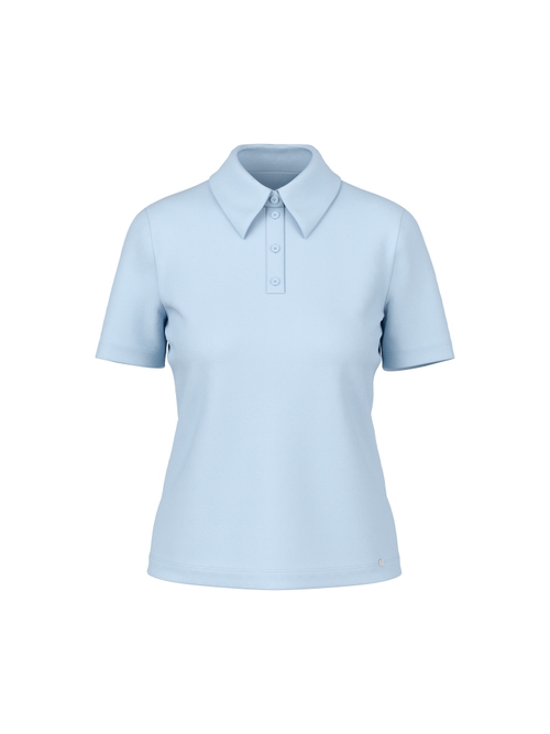 Marc Cain Women's Blue Polo Shirt In Cotton Stretch, 10 (N2)