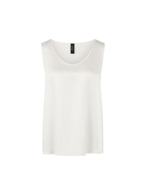 Marc Cain Women's White Silk Top With Round Neckline, 12 (N3)