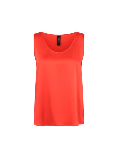 Marc Cain Women's Red Silk Top With Round Neckline, 12 (N3)