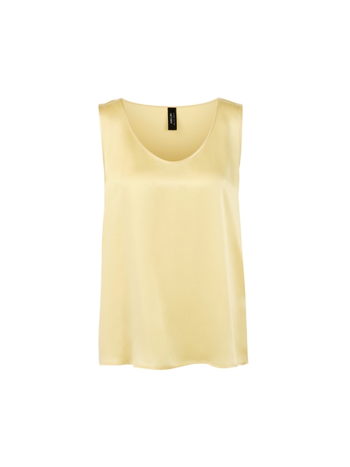 Marc Cain Women's Yellow Silk Top With Round Neckline, 12 (N3)
