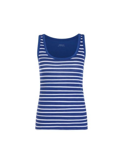 Marc Cain Women's Violet Stretch Cotton Top With Striped Pattern, 18 (N6)