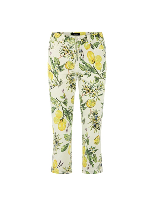 Marc Cain Women's White Silea Capri Jeans With Lemon Print, 8 (N1)