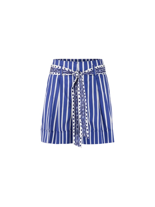 Marc Cain Women's Violet Warangal Striped Shorts With Belt, 8 (N1)
