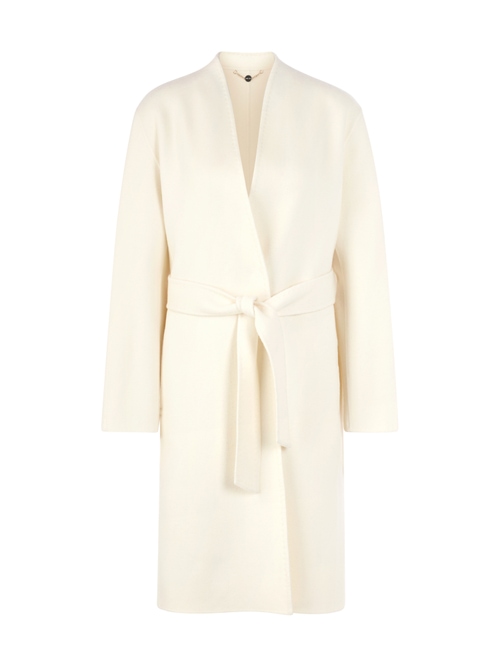 Marc Cain Women's White Elegant Coat Made Of Pure Wool, 18 (N6)