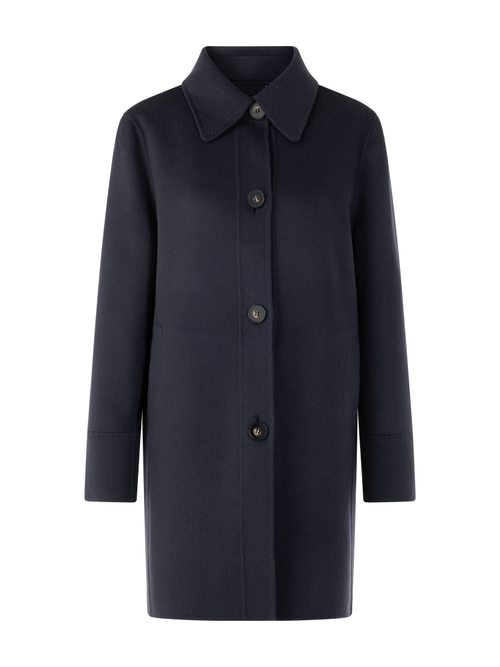Marc Cain Women's Blue Wool Coat With Decorative Stitching, 18 (N6)