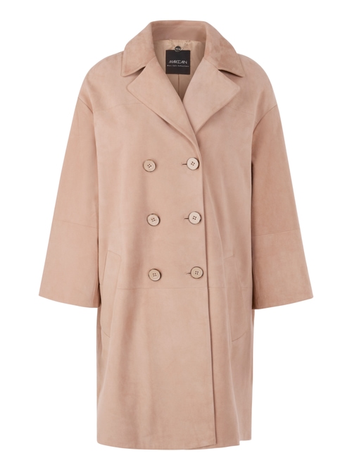 Marc Cain Women's Brown ‘Rethink Together’ Suede Coat, 18 (N6)