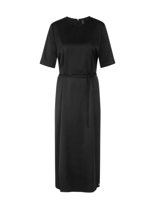 Marc Cain Women's Black Midi Dress In Satin, 14 (N4)
