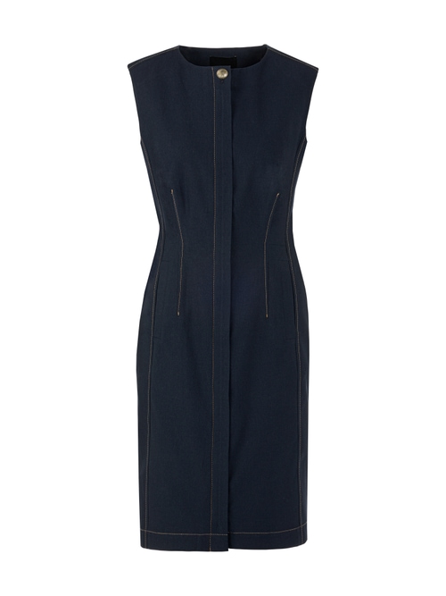 Marc Cain Women's Blue Denim-Look Dress, 8 (N1)