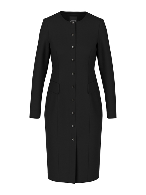 Marc Cain Women's Black Fitted Dress With Buttoning, 16 (N5)