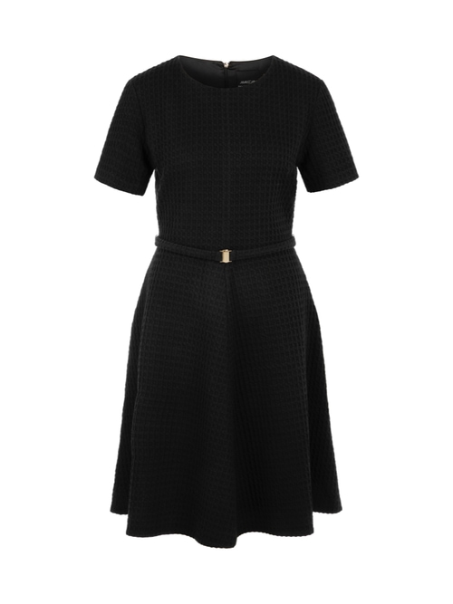 Marc Cain Women's Black Knee-Length Waffle Piqué Dress, 8 (N1)