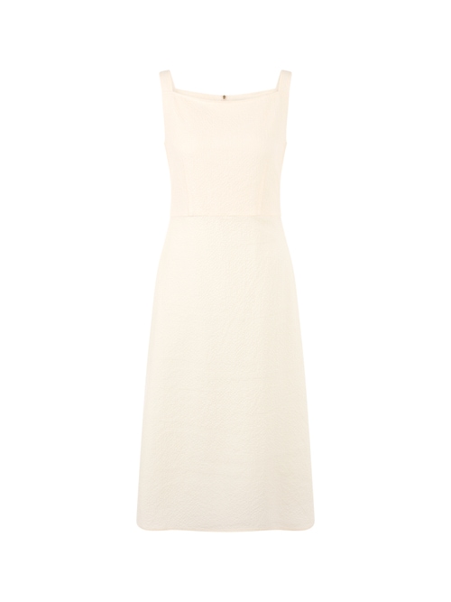 Marc Cain Women's White Strappy Dress With Textured Pattern, 10 (N2)