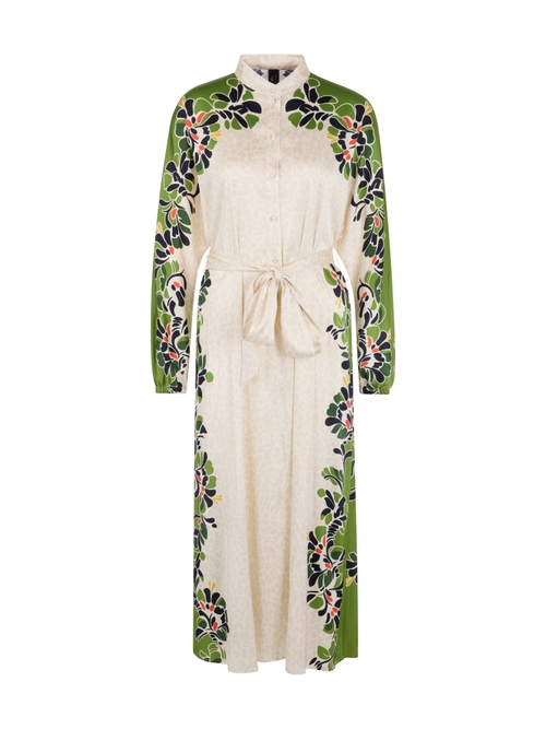 Marc Cain Women's White Maxi Dress With Stylized Flowers, 10 (N2)