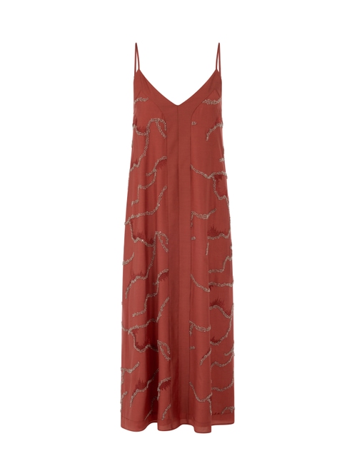 Marc Cain Women's Yellow Mid-Length Dress Featuring Pearls, 18 (N6)