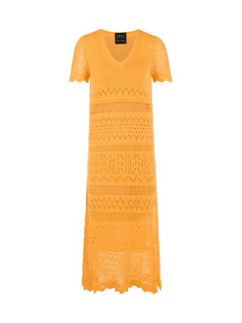 Marc Cain Women's Yellow ‘Rethink Together’ Openwork Dress, 18 (N6)