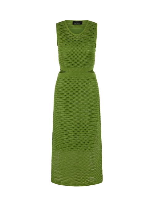 Marc Cain Women's Green ‘Rethink Together’ Openwork Dress, 18 (N6)
