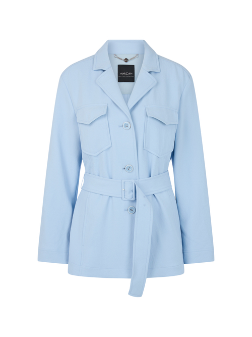 Marc Cain Women's Blue Caban Jacket With Belt, 16 (N5)