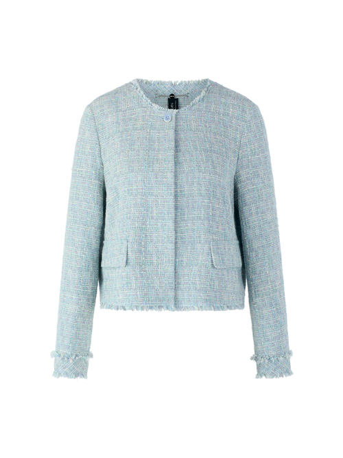 Marc Cain Women's Blue Bouclé Jacket With Fringes, 10 (N2)