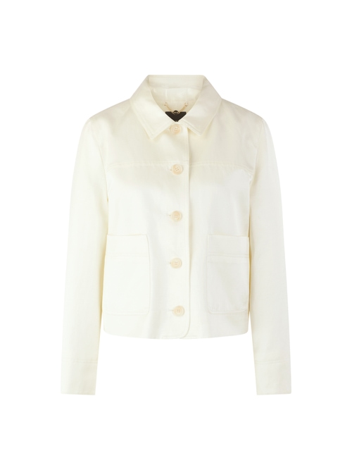 Marc Cain Women's White Shimmering Material Mix Jacket, 12 (N3)