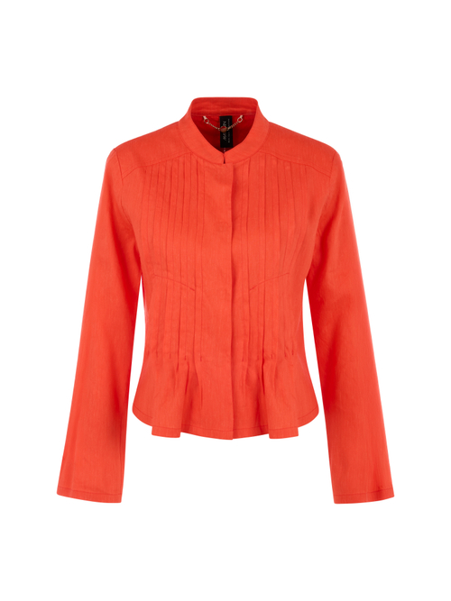 Marc Cain Women's Red Feminine Jacket With Pintuck Details, 20 (N7)