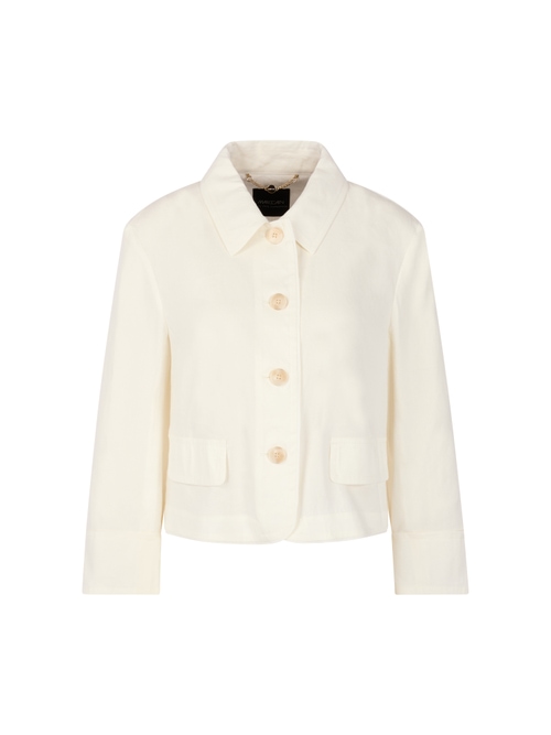 Marc Cain Women's White Short Jacket In Linen-Viscose, 14 (N4)