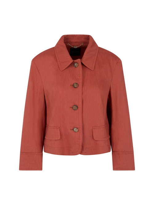 Marc Cain Women's Yellow Short Jacket In Linen-Viscose, 18 (N6)